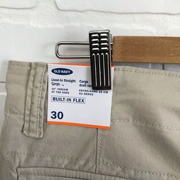 BEIGE Cargo Old Navy cargo men’s shorts safari soft cotton spandex elastane 30 - Picture 3 of 9